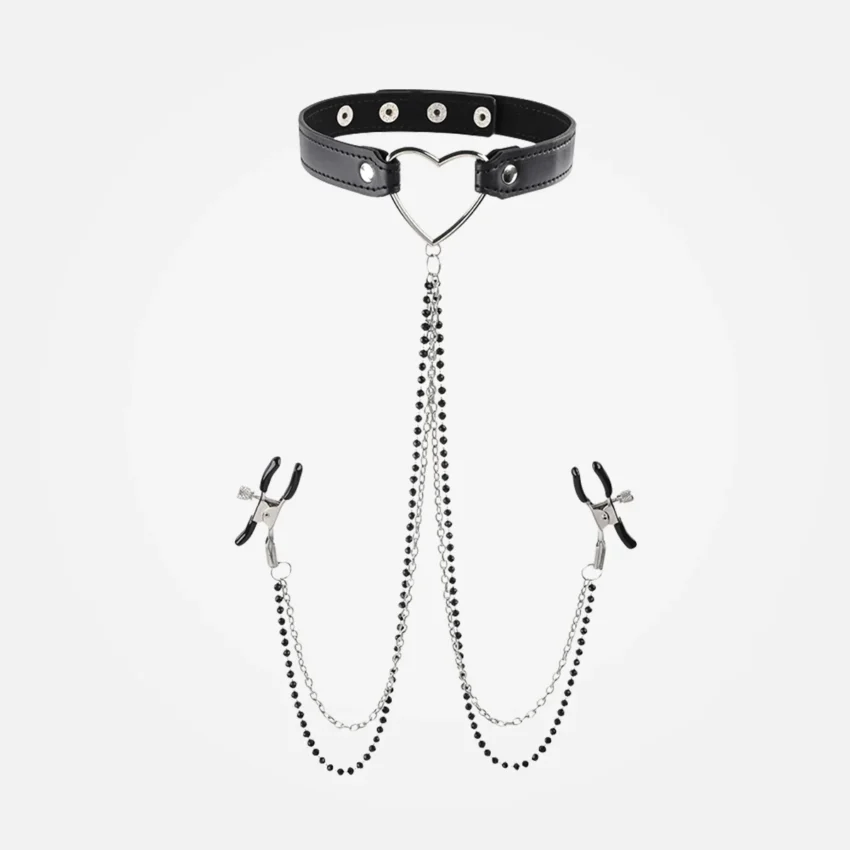 Nipple Clamps With Leather Collar in Pakistan